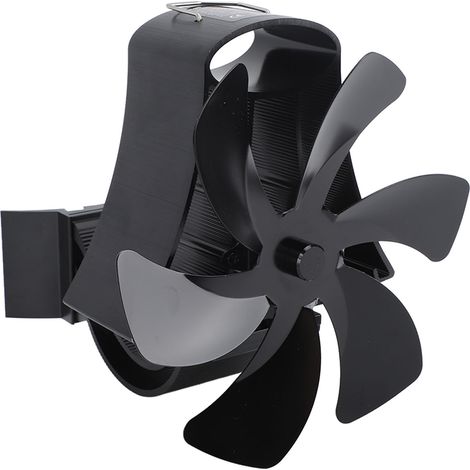 Ventilateur mural magnétique à 6 pales pour poêles à gaz et cheminées, noir (1/5)