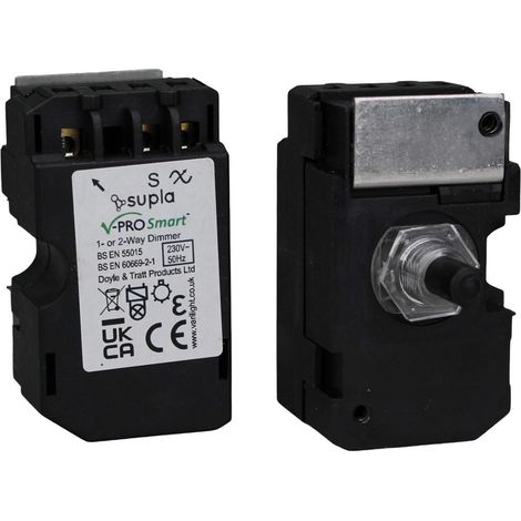 Varilight Sm V-Pro Smart Master Wi‑Fi Dimmer 120W LED 1-Gang Black (Multi-Way up to 2 Companions)