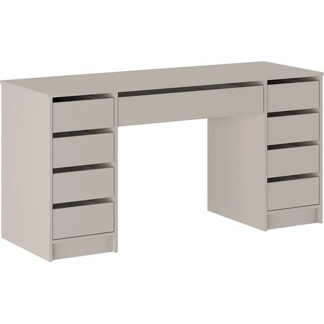 Bureau avec 9 tiroirs - Beige - JENEMI