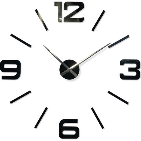 Reloj de pared grande para armar, negro, 100-130 cm (1/3)