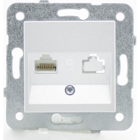 Prise RJ45 alu - (Méca+touche) gamme Karre Novella (1/3)