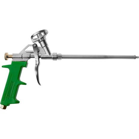 Pistola para espuma Awtools – Cuerpo metálico, mango PP, ideal para aplicaciones de aislamiento y sellado, diseño robusto, fácil manejo y alto rendimiento (1/2)