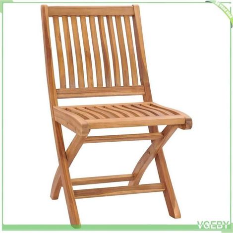 Chaises pliables de jardin - FAFEICY - 3072804 - Bois de teck massif - Lot de 4 - Résistant aux intempéries (1/5)