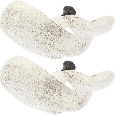 Poignée de Meuble en Fonte Blanche, Lot de 2, pour Armoire (1/5)