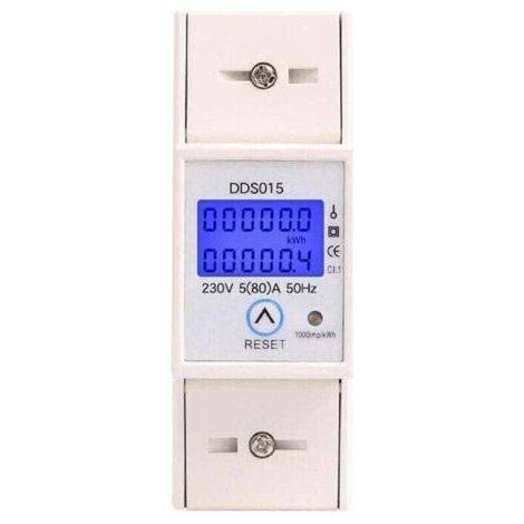 FENOPLASTICASous compteur électrique monophasé 80A max modulaire, Simple tarif, Affichage LCD, Remise a zéro partielle (1/4)