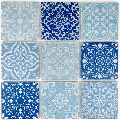 MOSAIQUE TRAVERTIN BAROQUE BLEU 1 PLAQUE 30,5 x 30,5 CM CASA LINEA