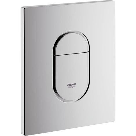 Grohe – Plaque de commande WC chrome finition métal – Montage vertical – Système double chasse – Compatible mécanismes pneumatiques – 38844000-ARCAN (1/5)