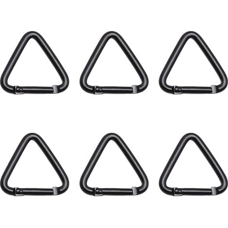 Lot de 6 Mousqueton, alliage d'aluminium, fermoir à ressort, design triangulaire, pour randonnée camping sac à dos (1/5)