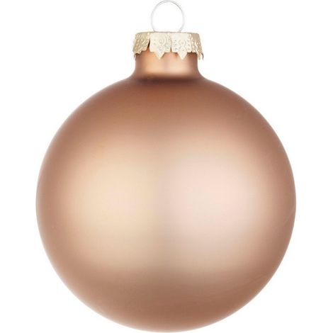 Sfera natalizia Bizzotto in vetro beige opaco Ø8 cm (1/2)
