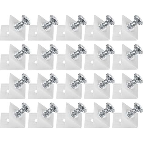 20 Pièces Cales en Plastique pour Meuble Tiroir, Équerre De Fixation, Connecteur Arrière Stabilisateurs, Fond de Tiroir Connecteur avec Vis, pour Réparer Affaissement Étagère Meuble