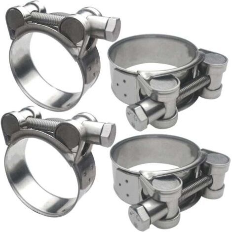 Pair 4-teilige Schlauchschellen aus Edelstahl 304, verstellbare Schlauchschellen 64-67 mm für Baustellenfahrzeuge, Boote, Motorräder usw.