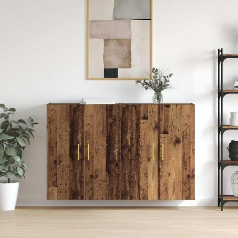 Wall Mounted Cabinets 2 pcs Old wood 69.5 x 34 x 90 cm vidaXL (1/5)