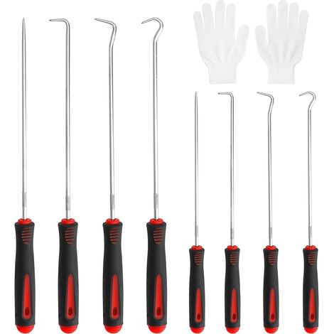 8 PCS Kit D'outils Crochets Crochet kit Crochet Outils et Tournevis Mécanique de Précision Pics et Crochets de Précision Outil à Dégarnir l’Habillage de Porte Extracteur Joint Joint Torique (1/5)