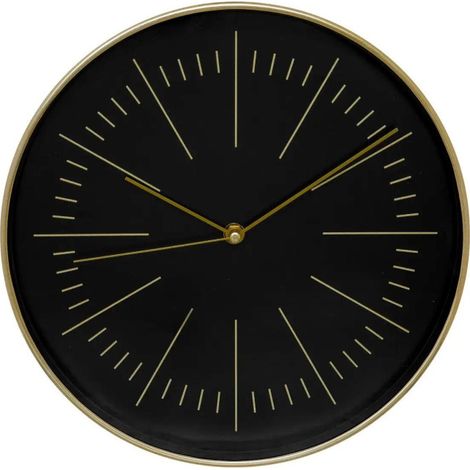 Horloge Murale Design "Edith" 30cm Noir & Or (1/3)