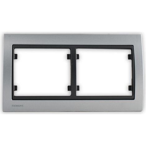 SIEMENS DELTA IRIS PLAQUE DOUBLE HORIZONTALE MÉTAL ALU SILVER SIE266597 (1/2)