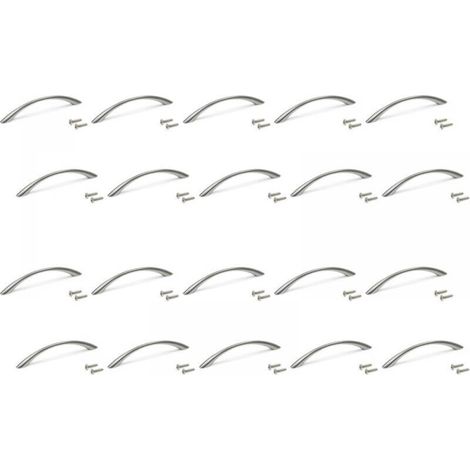 Lot de 20 poignées pour meubles, L160mm, entraxe 128mm, Zamak, Nickel satiné (1/4)
