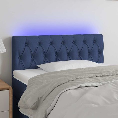 Tête de lit à LED - Design industriel - Pour Lit adulte - Bleu 100x7x78/88 cm Tissu Chic-363218 (1/5)