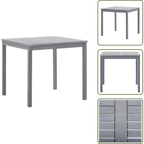 Tavolo in legno - vidaXL Tavolo da Giardino Grigio 80x80x74 cm Legno Massello di Acacia -