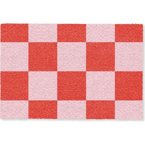 ZERBINO Motivo scacchiera - Rosso - Rosa - Cubi 60x40 cm (1/5)