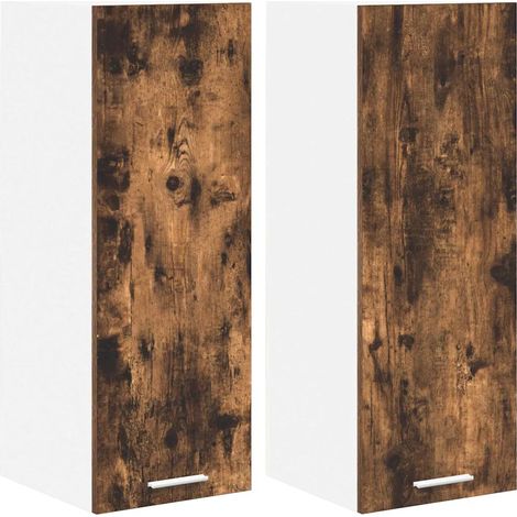 Set di 2 armadietti a parete moderni pratici portaoggetti interno 30 x 31 x 80 cm in legno ingegnerizzato bianco 020053290