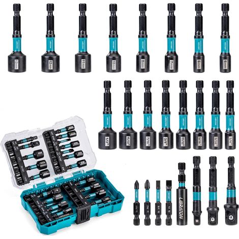 Lot de 24 Douilles à Choc Magnétiques, Embouts à Impact 1/4" (1/5)