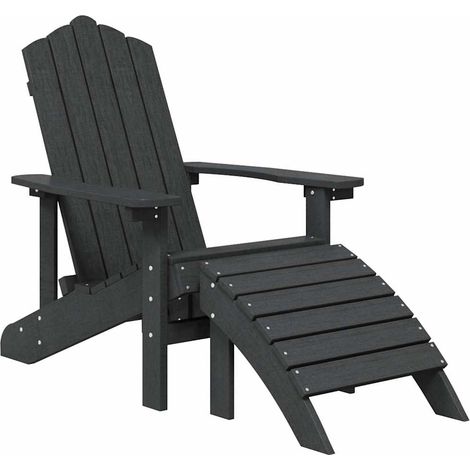 Maison Exclusive - Adirondack-Gartenstuhl mit Fußteil HDPE Anthra (1/5)