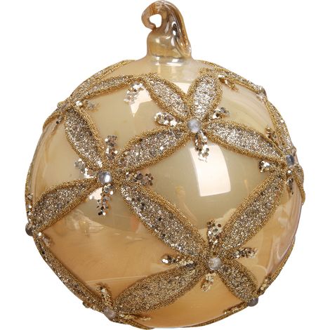 Weihnachtskugel aus Glas, glitzernd, mit Pailletten besetzt, gelb, für Weihnachtsbaumschmuck, Weihnachtsfeier (1/2)