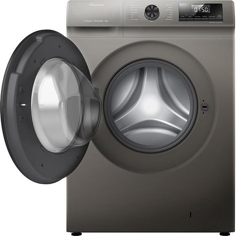 Hisense WFQP8014EVMT Lavatrice Caricamento Frontale 8 kg 1400 Giri/min Stainless Steel (1/4)