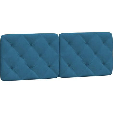 Coussin de tête de lit bleu 140 cm velours CFW97265 (1/5)