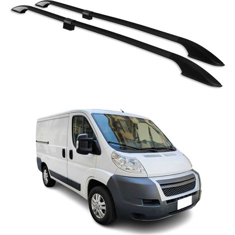 Barres de toit longitudinales pour Citroen Jumper 2006-2026 L1 H1 empattement court Aluminium Noir 4 Pcs (1/5)