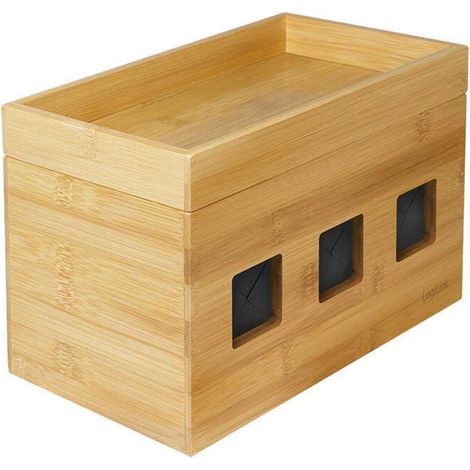 LogiLink Caja para cables de bambú para organización interior (1/3)