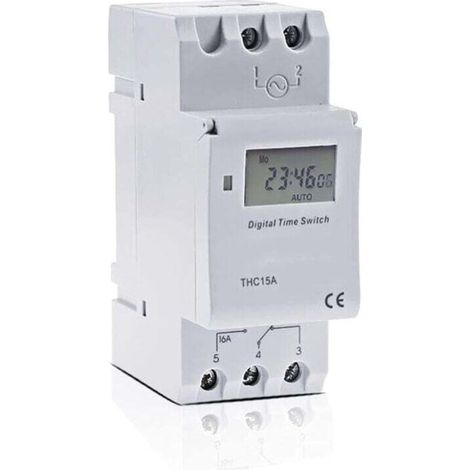 Interrupteur Industriel Minuterie Électronique Programmable 12V 110V 220V 16A Relais Contrôle Montage Rail Din (1/3)