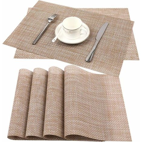 Lot De 6 Sets De Table En Pvc - Lavables Et Durables - Antidérapants - Légers Et Résistants À La Chaleur - 30 X 45CM (1/5)