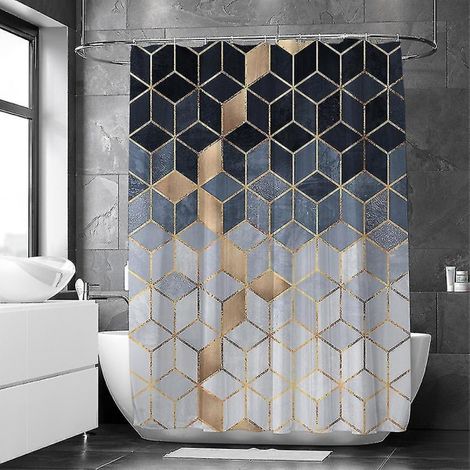 Rideau de douche imperméable moderne pour salle de bain - Couleurs disponibles : Gris - Taille : 180 x 200 cm (1/3)