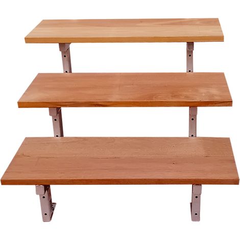 BALI Gartentreppe Stahl H54cm - 3 Bankirai Hartholz Stufen B60cm