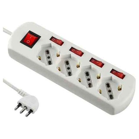 MULTIPRESA CON INTERRUTTORI INDIPENDENTI 4 posti - ELECTRALINE (1/2)