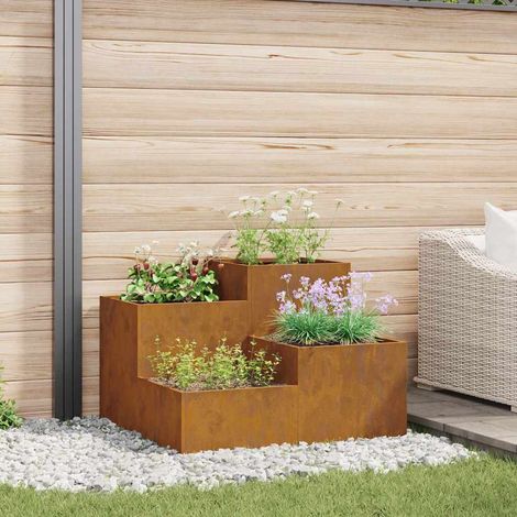 vidaXL Garden Planter Rusty 100 x 100 x 60 cm Weathering Steel (1/5)