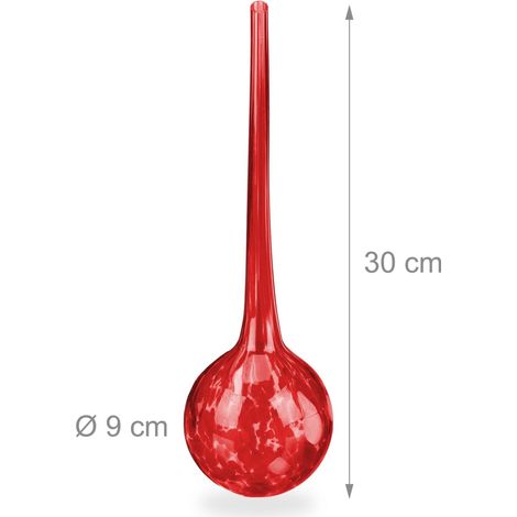 Set di 2 sfere da irrigazione in vetro decorazione piante giardino 30 x 9 cm irrigazione dosata in vetro trasparente 130009478