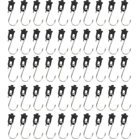 Stainless steel S-hooks, 50 pieces, Stable plastic greenhouse twist clips for hanging potted plants (1/5)