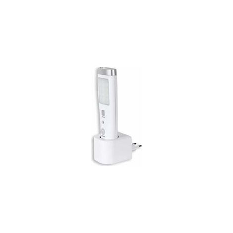 Linterna de emergencia con sensor de movimiento (blanca), detección de movimiento de 60°, 15 LED, batería recargable.