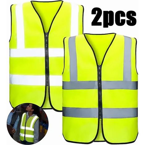 Gilet de sécurité réfléchissant 2 pièces, haute visibilité protection 360°, facile à nettoyer, léger, vêtement de travail. (1/5)