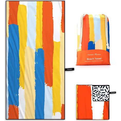 Microfiber Beach Towel, Quick Dry, Extra Large Size 71"x32", Sandproof and Ultralight, for Pool, Camping, Picnic, Yoga, Gym, Sports (1/5)