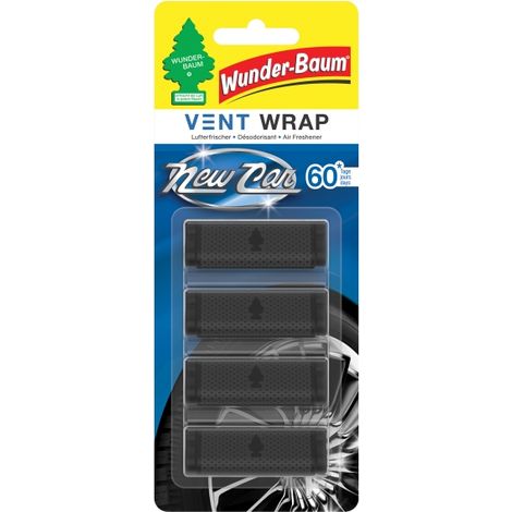 WUNDER-BAUM VENT WRAP PARFUM DE VOITURE NEUVE POUR BOUCHONS D'AÉRATION (4 PIÈCES) / WUNDER BAUM