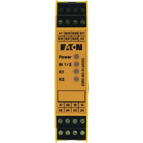 Relè di sicurezza ESR5-NO-31-24VDC Eaton Tensione di funzionamento: 24 V/DC (L x A x P) 22.5 x 99 x 114.5 mm 1 pz. (1/3)