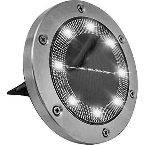 Projecteurs solaires au sol à 8 LED - Éclairage de jardin étanche pour allées (blanc chaud) (1/5)