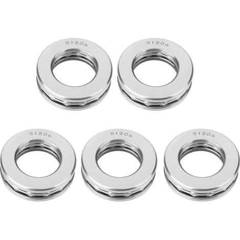 Lot de 5 roulements à billes de butée axiale 51206 acier de précision faible bruit pièces quincaillerie industrielle (1/4)