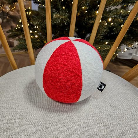 Oreiller SOFT LOOP petite boule blanche et rouge (1/2)