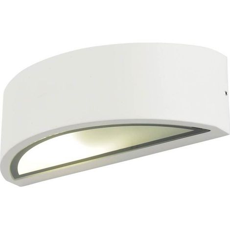 Litecraft Up & Down Curved Outdoor Industrial Style Wall Light - White (1/5)