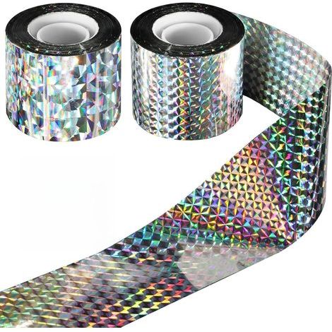 Vogelabwehrband, 4,8 cm x 80 m, 2er-Pack, Taubenabwehr, reflektierendes Vogelabwehrband, Taubenabwehrband für Balkone, Taubenabwehrstreifen, für Gärten und Obstplantagen (1/5)