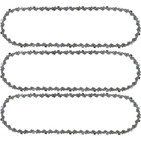Aiperq 3er-Pack 3/8"LP Kettensägenkette, 52 Glieder, 1,1 mm Durchmesser, 35 cm Länge, geringer Rückschlag, kompatibel mit Bosch AKE 35 S, AKE 35-19 S, Einhell, Husqvarna, Makita, Dolmar, Oregon und an (1/4)